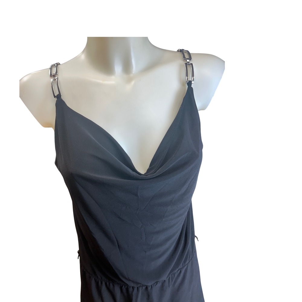 White House Black Market Sleeveless Dress - Silver Chain Straps - Medium